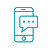Chat message icon on a smartphone